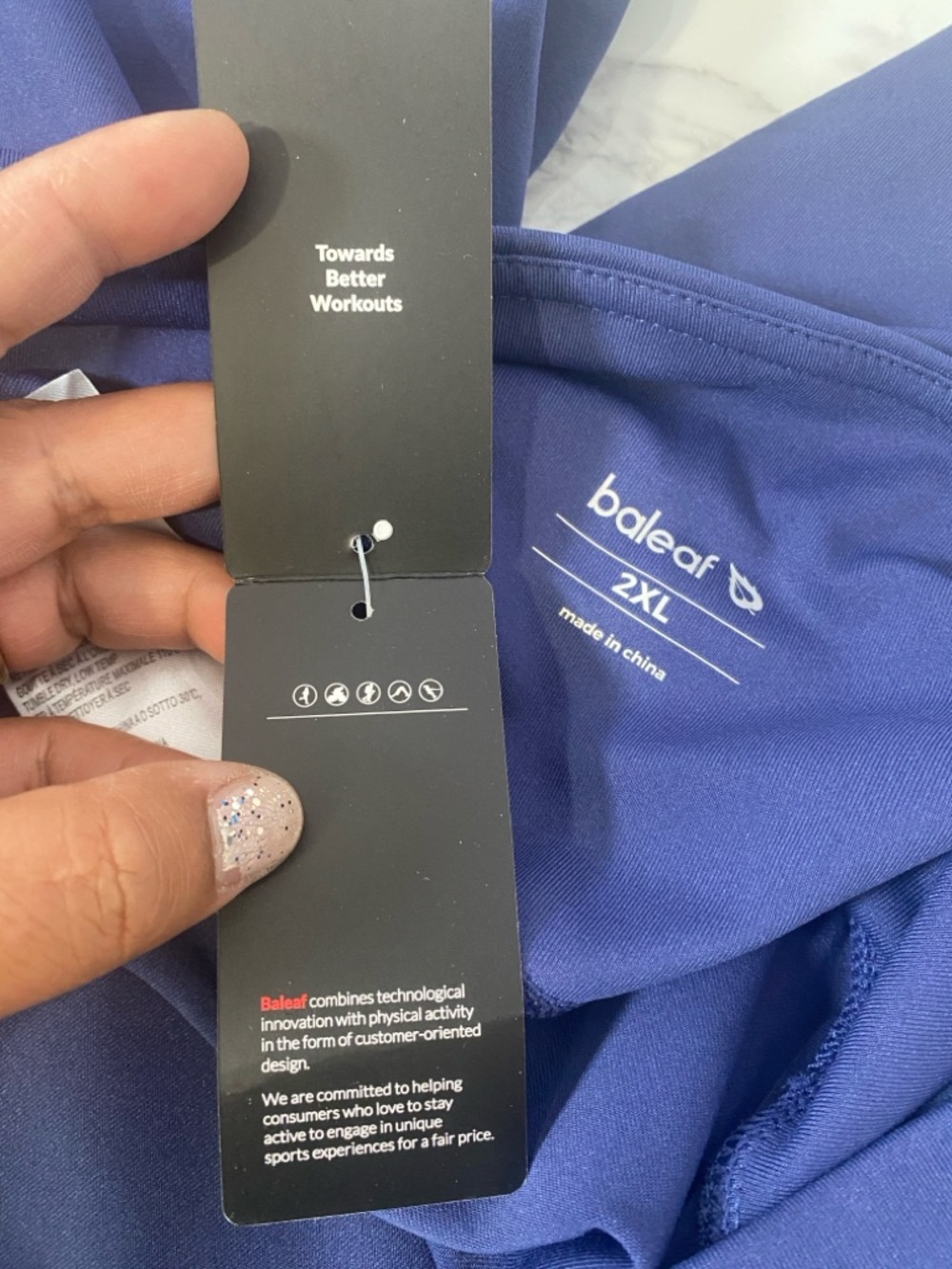 Baleaf Laureate Women's Crossover High-Waisted Flare Yoga Pants 2XL Blue NWT - Picture 7 of 11